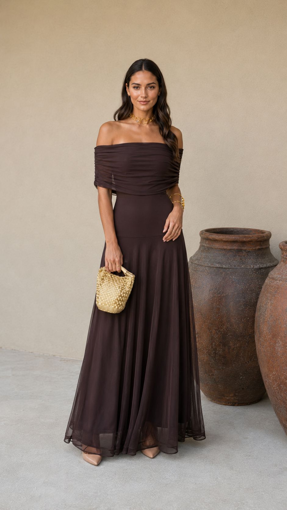 Toledo dress in brown