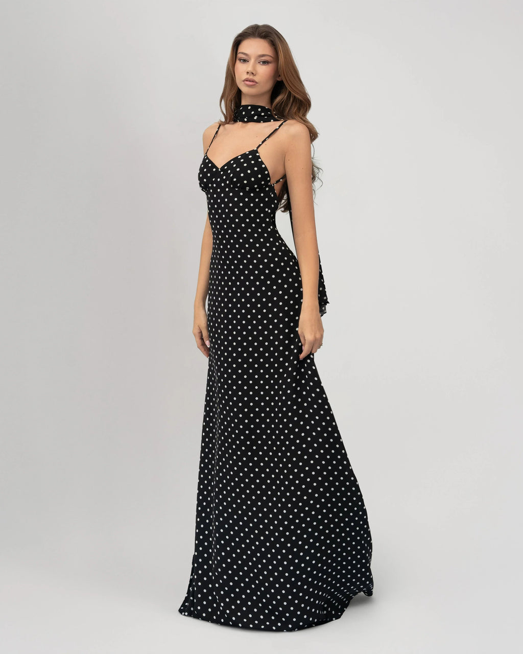 AMARA | Midnight Muse Polka Dot Maxi