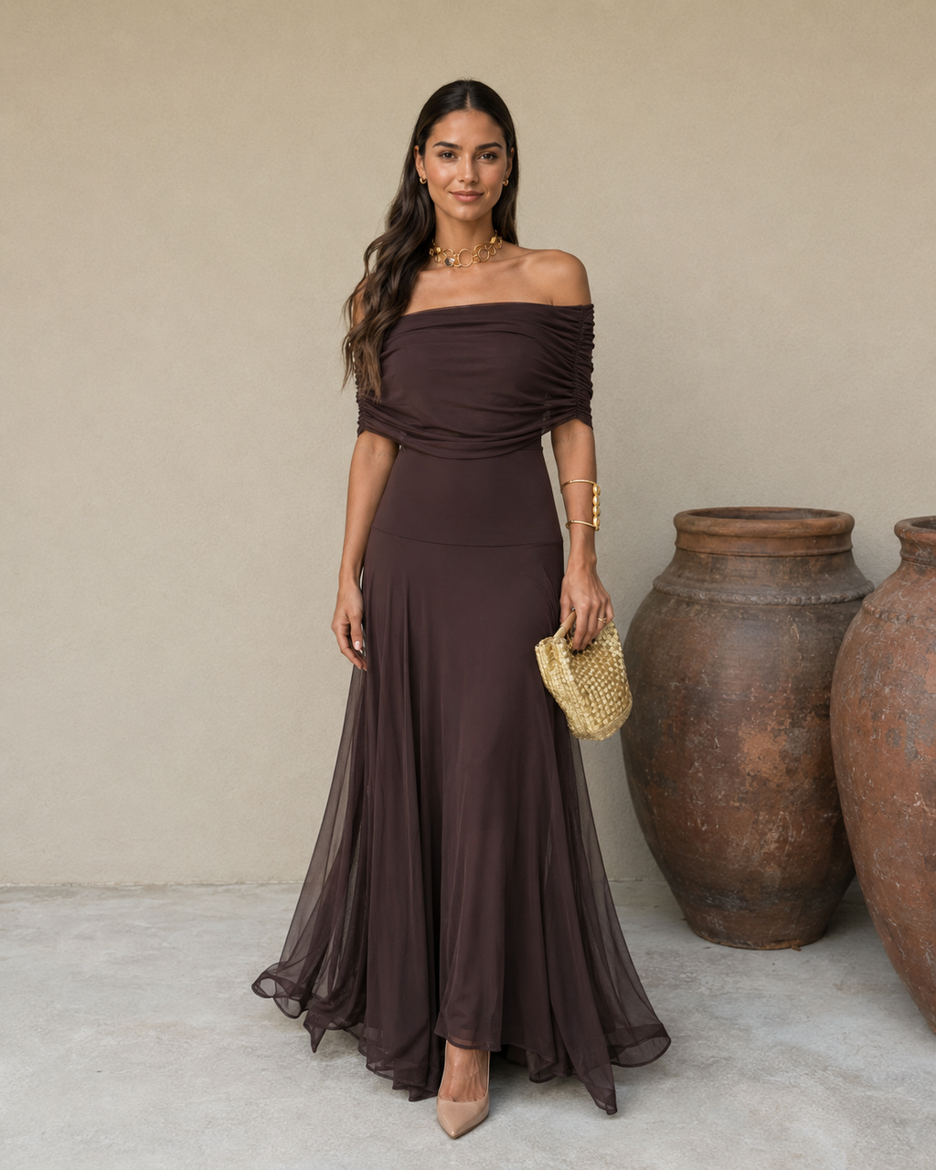 Toledo dress in brown