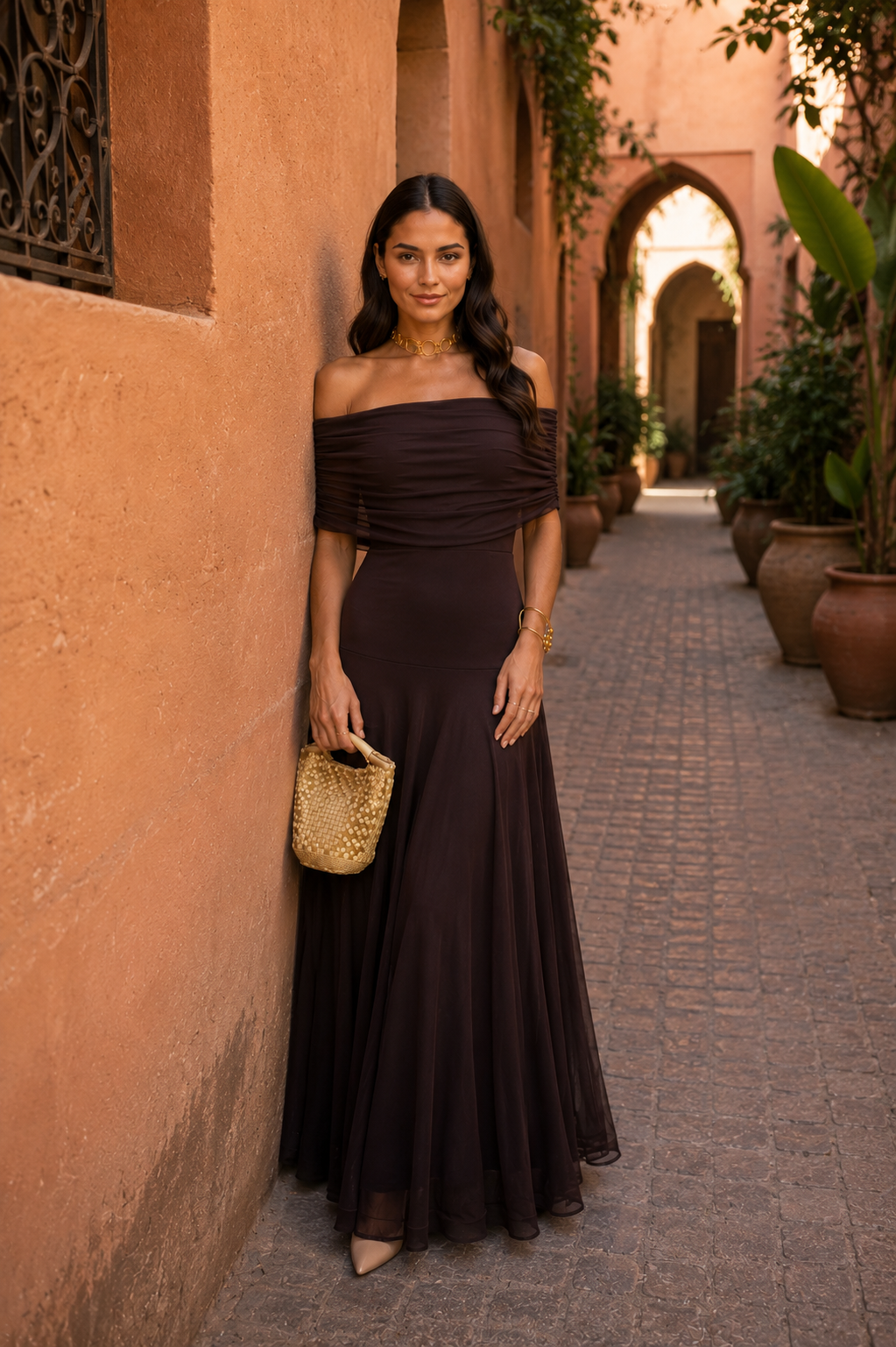 Toledo dress in brown