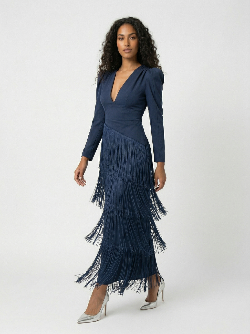 Clara | Elegant Fringe Dress with Sleeves