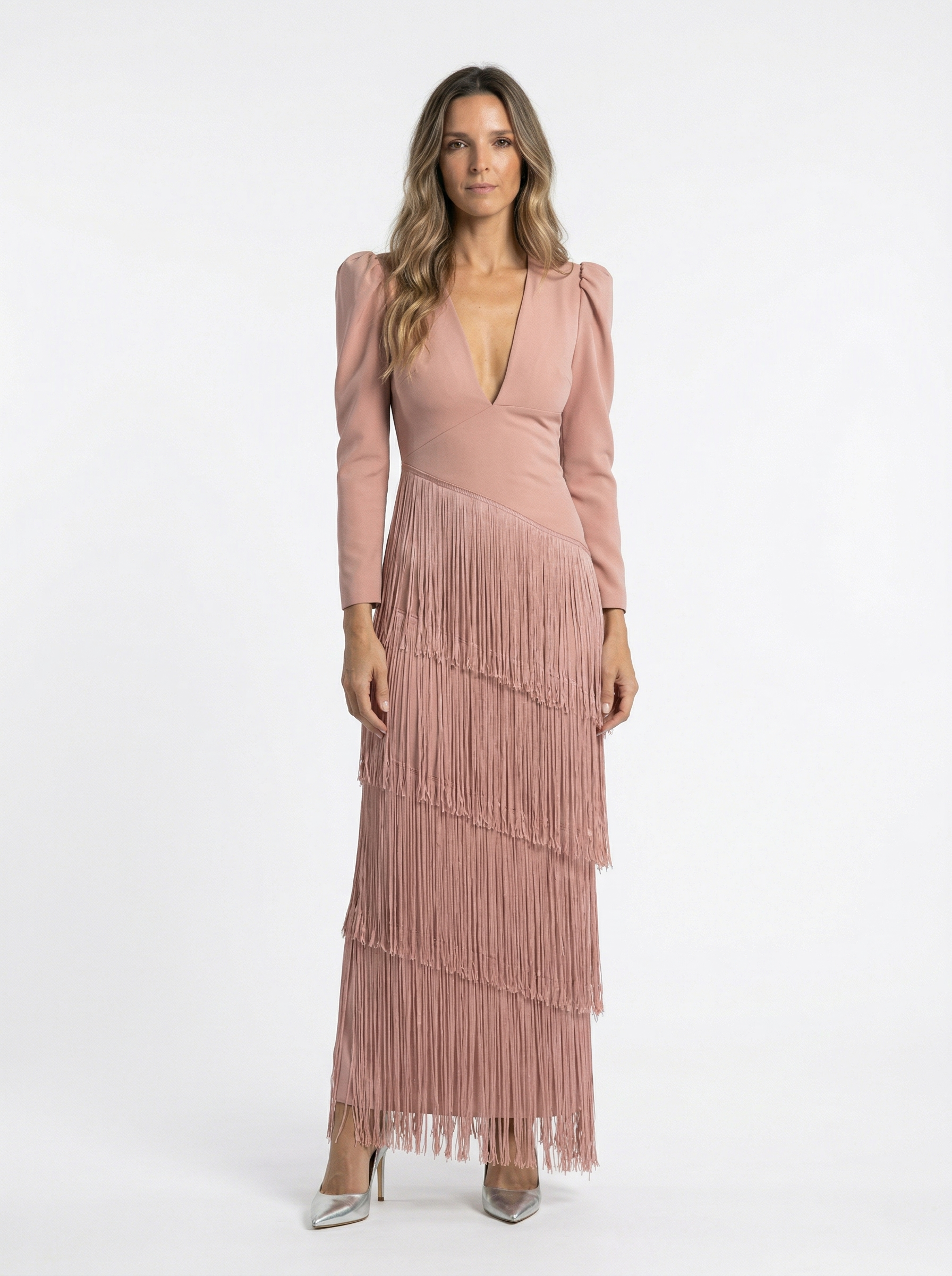 Clara | Elegant Fringe Dress with Sleeves