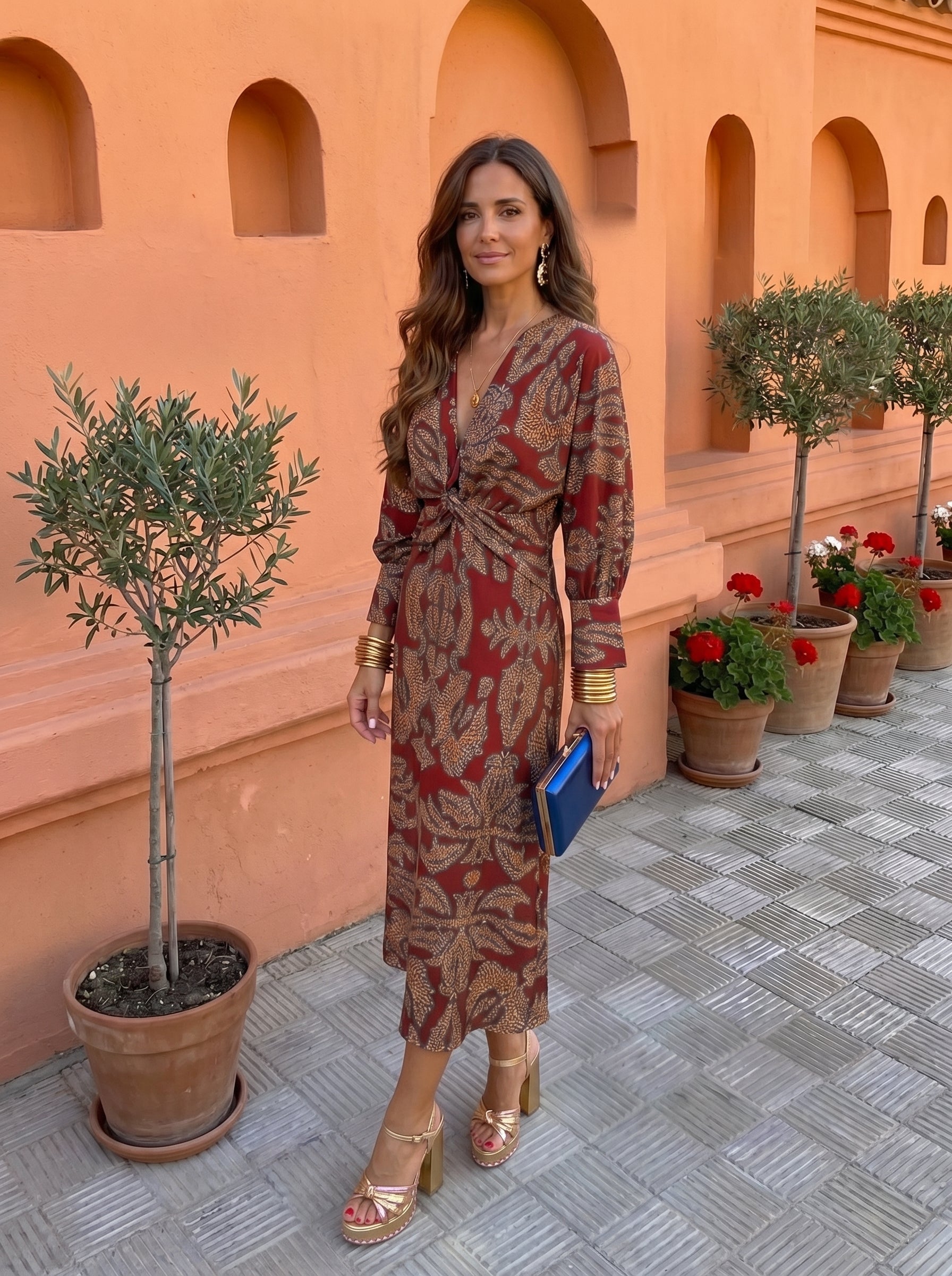 Silvia™ | Printed midi dress