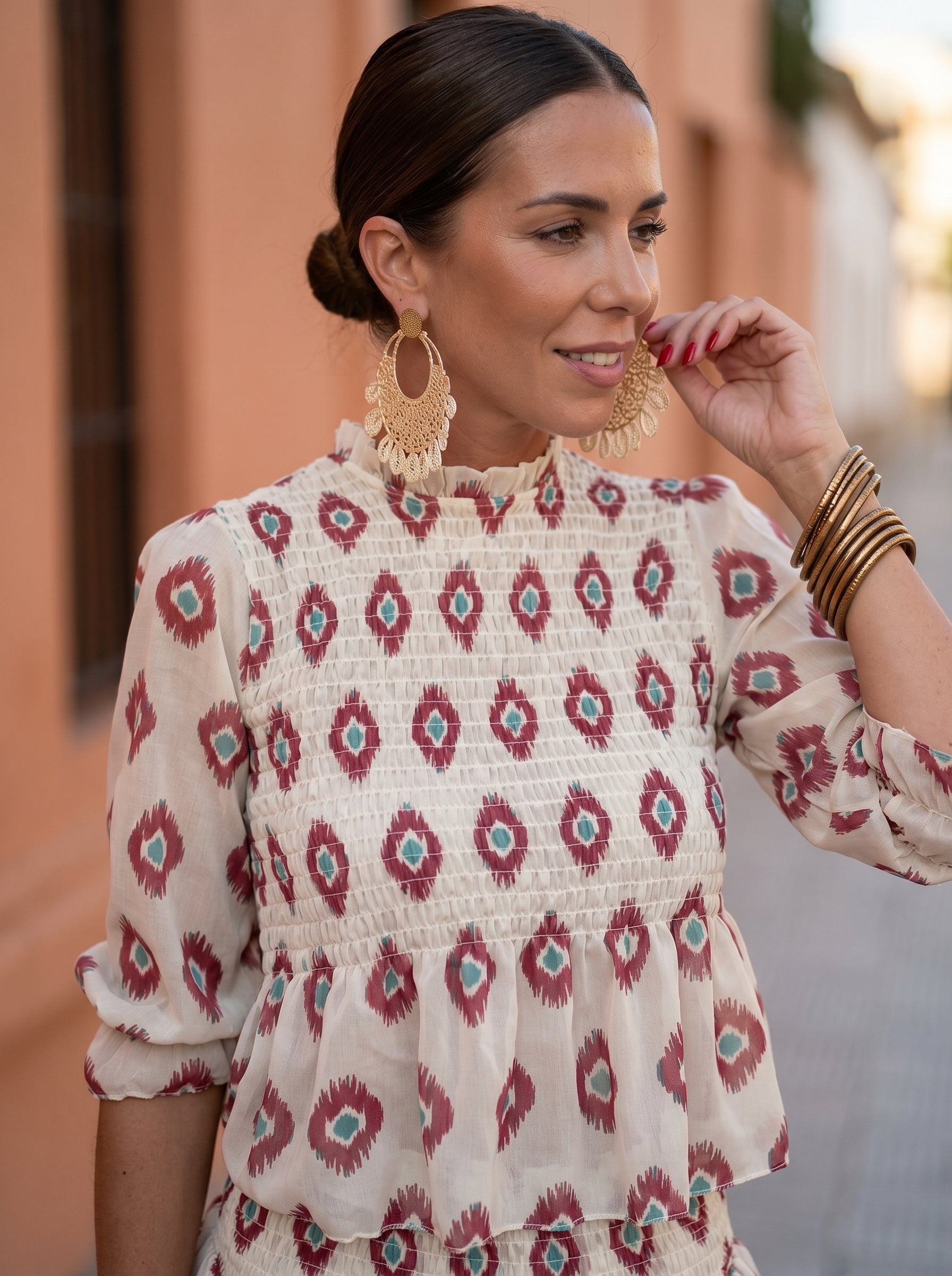 Aitana | Printed blouse and skirt set