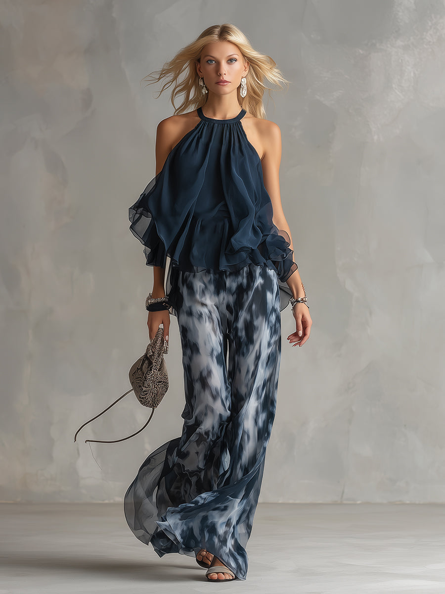 Sibanna · Navy Blue Chiffon Set