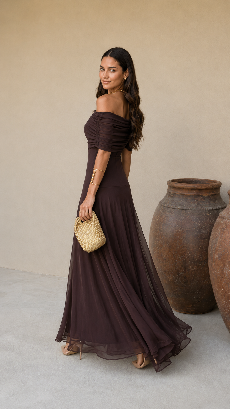 Toledo dress in brown