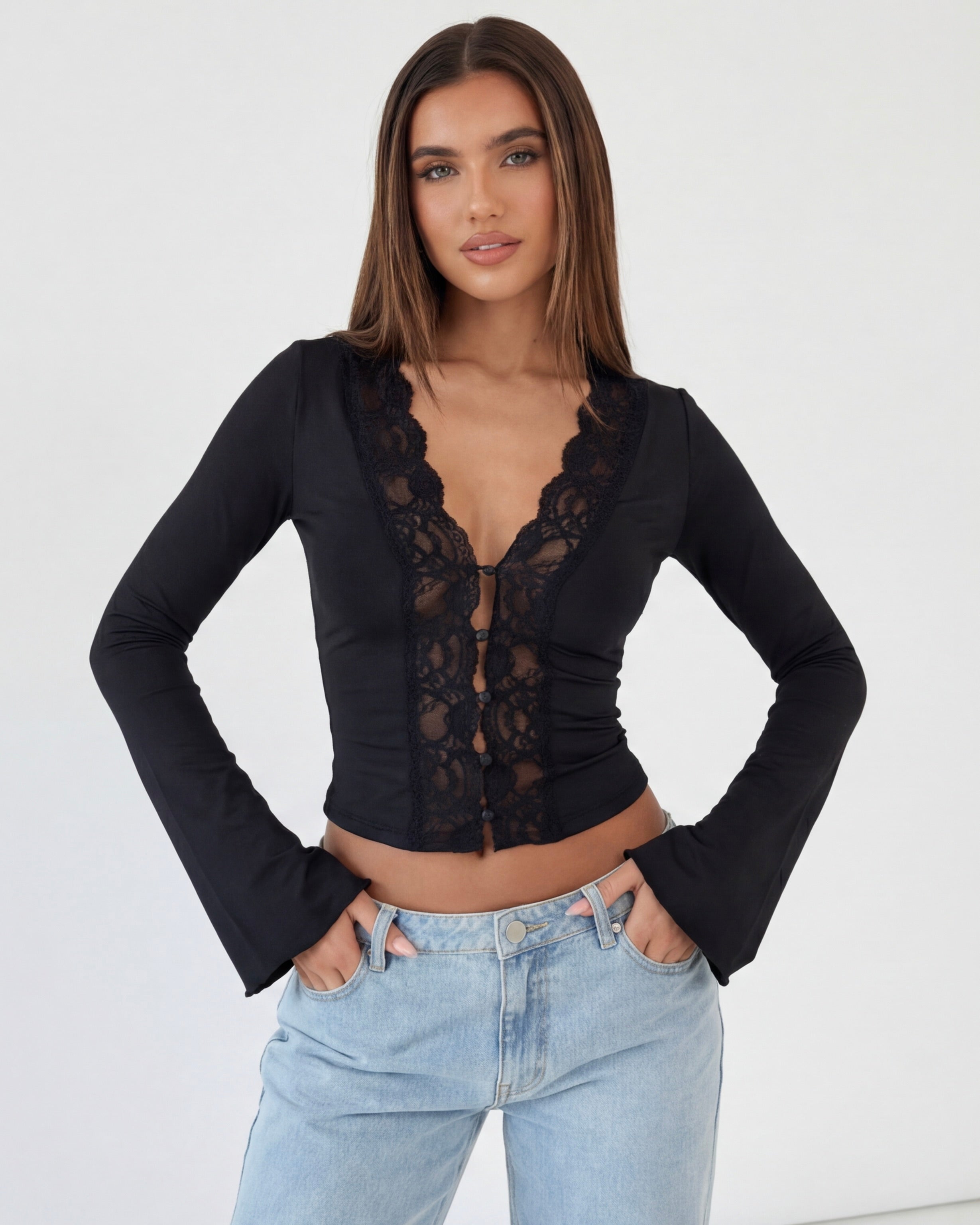 AMARA | Long Sleeve Lace Muse Top